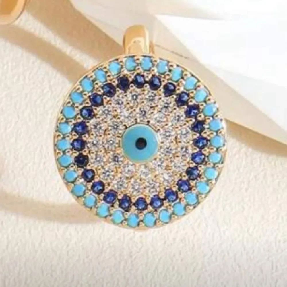 Blue Evil Eye ring Q536